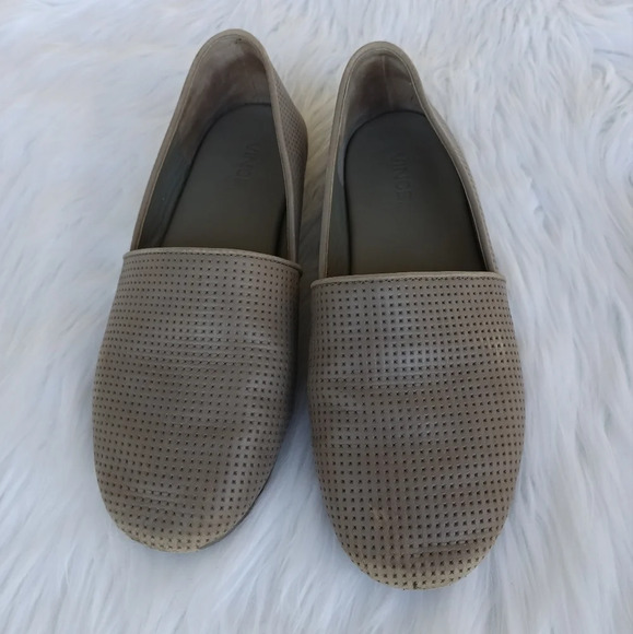 VINCE Shoe Bogart Slip On Loafer Leather Flat Casual Neutral Shoes Tan Size 7 - Picture 1 of 8